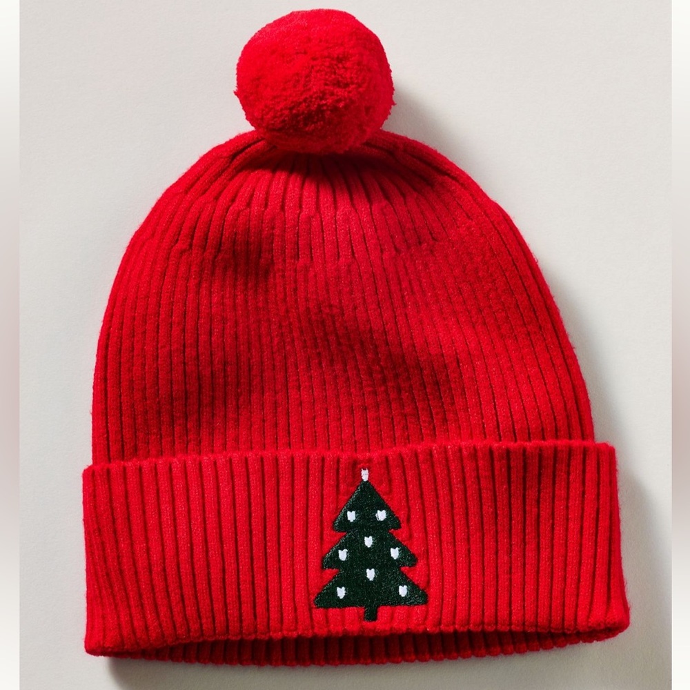 Anthropologie x Beach Riot Pom Pom Christmas Beanie | Red | OS | NWT